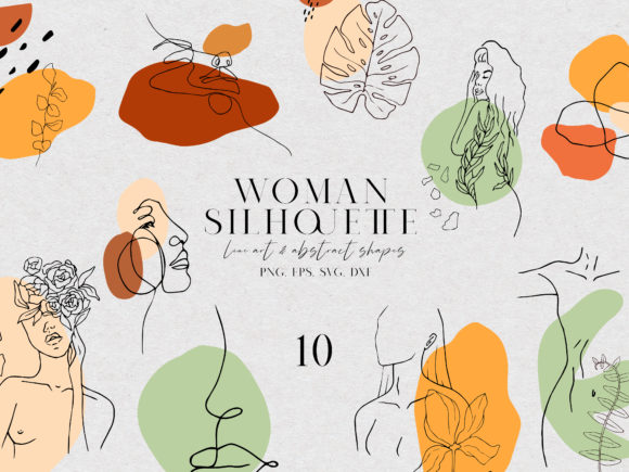 10 Abstract Woman Body and Shapes Graphics