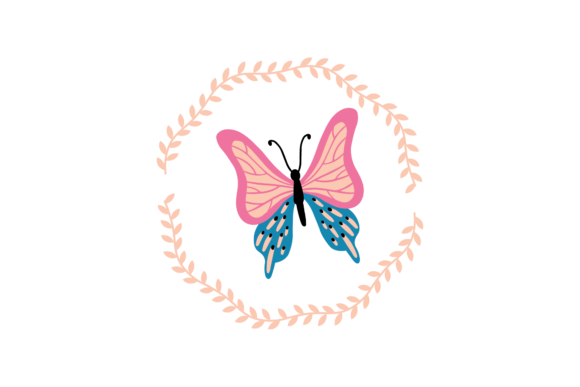 Butterfly Color Rainbow Leaf Frame Graphics and Freebies