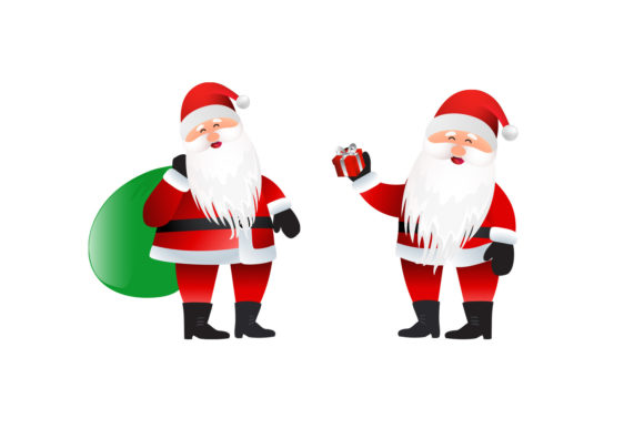 Christmas Santa s with Gift Box Graphics and Freebies Review