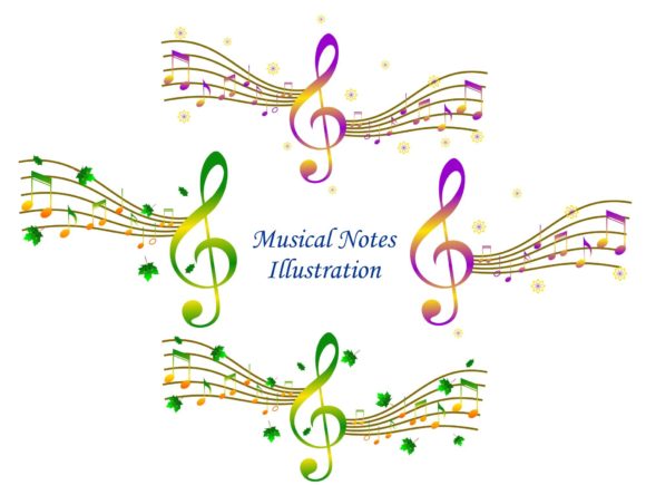 Decoration of Musical Notes Graphics and Illustrations Review