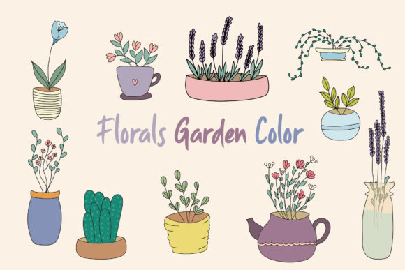 Florals Garden Colored Illustration Graphics Review