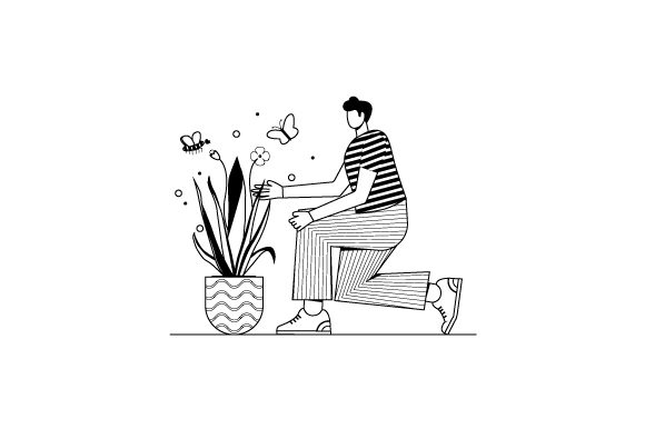 Florist Man Illustrations Concept Graphics and Illustrations