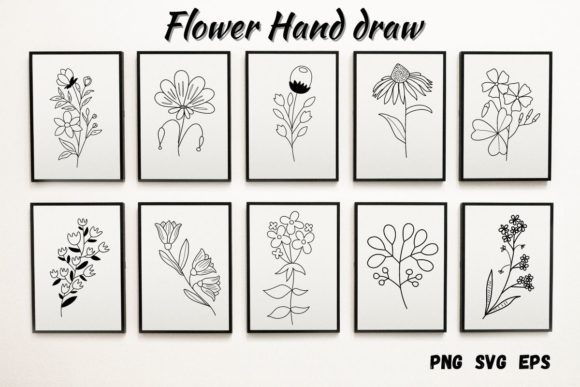 Gift Set Flower Hand Draw: Graphics and Illustrations for Branding