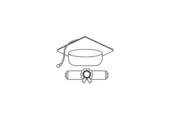 Hat Graduation Line Style Graphics Freebies Review