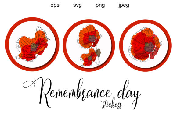 Remembrance Day Stickers Graphics and Illustrations
