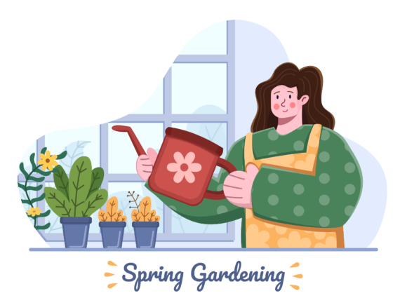 Spring Gardening Activities at Home Graphics and Illustrations Review