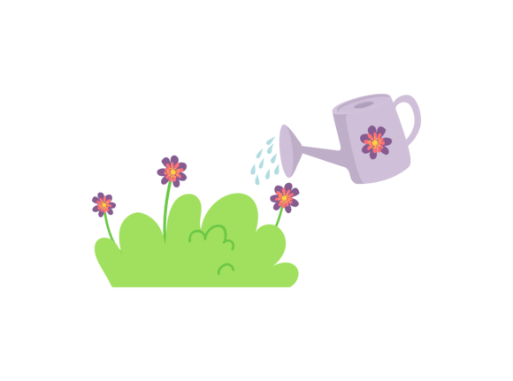 Spring Watering the Flowers-13 Graphics and Illustrations Review