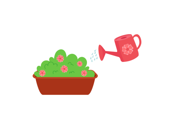Spring Watering the Flowers-7 Graphics and Illustrations Review
