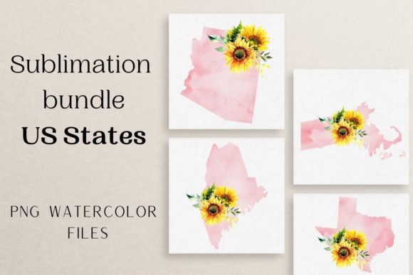 USA Map Watercolor Clipart, 50 States Graphics and Illustrations Review
